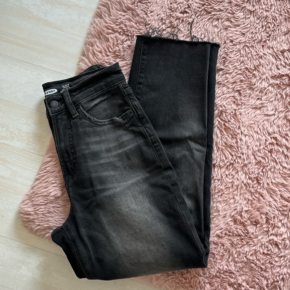 Old Navy Sky-Hi Straight Black Jeans